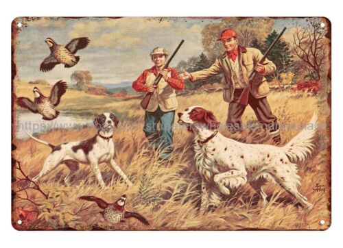 Hunting Quail - علامات صيد ريفية معدنية عتيقة ،