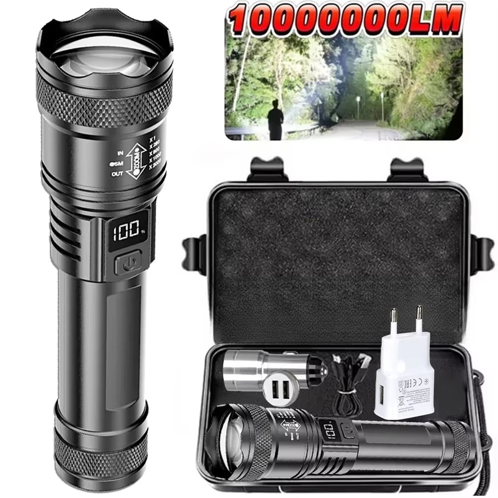 Tactical Flashlight Rechargeable - مصباح يدوي فائق السطوع 100000 لومن