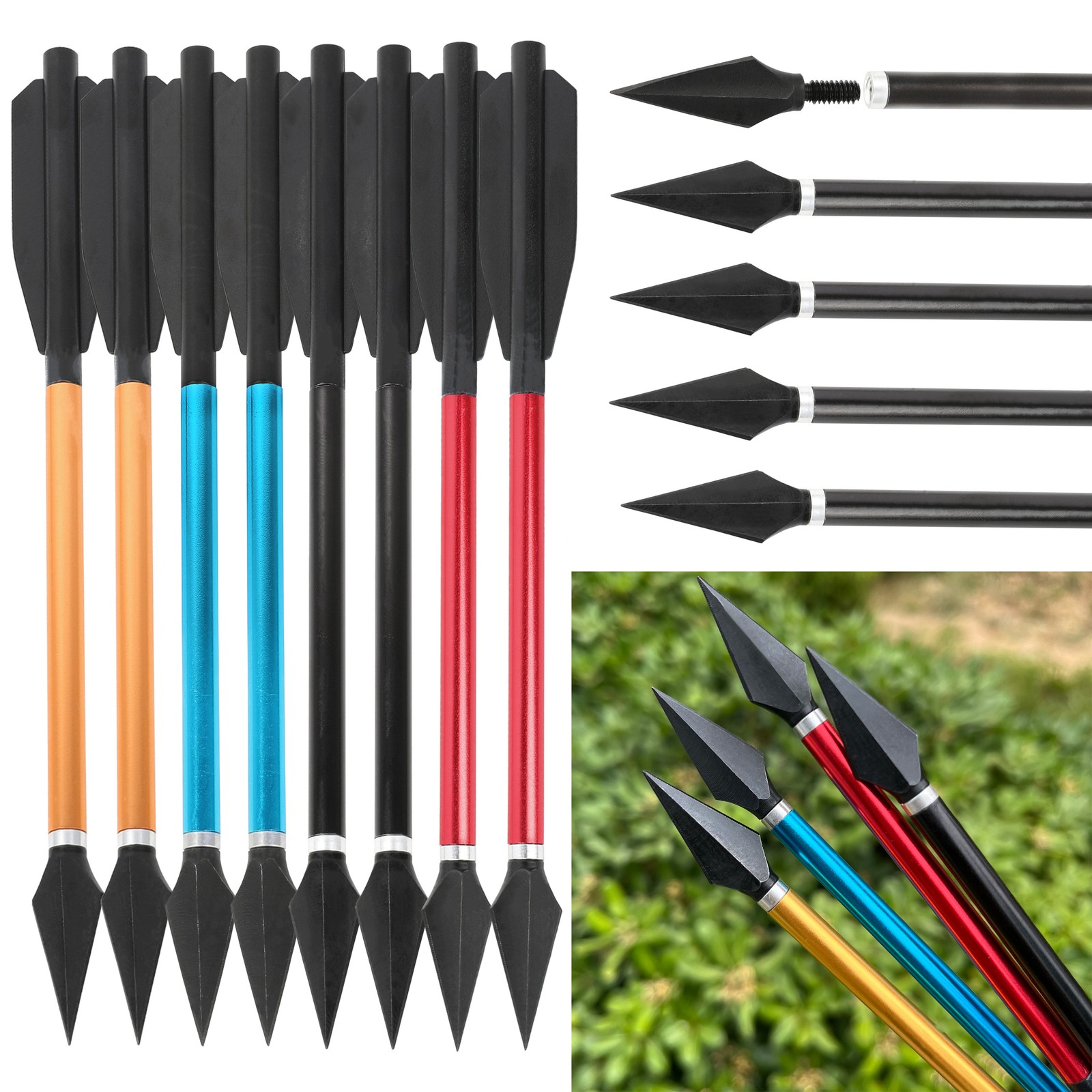 Crossbow Bolt Broadhead - 6.7 ''براغي الرماية عمود ألومنيوم السهم