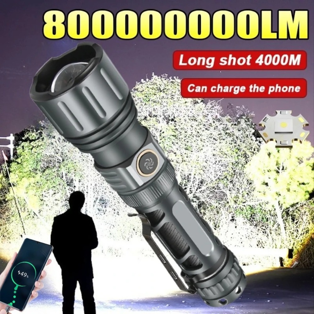 Tactical Flashlight Rechargeable - مصباح يدوي فائق السطوع محمول قابل