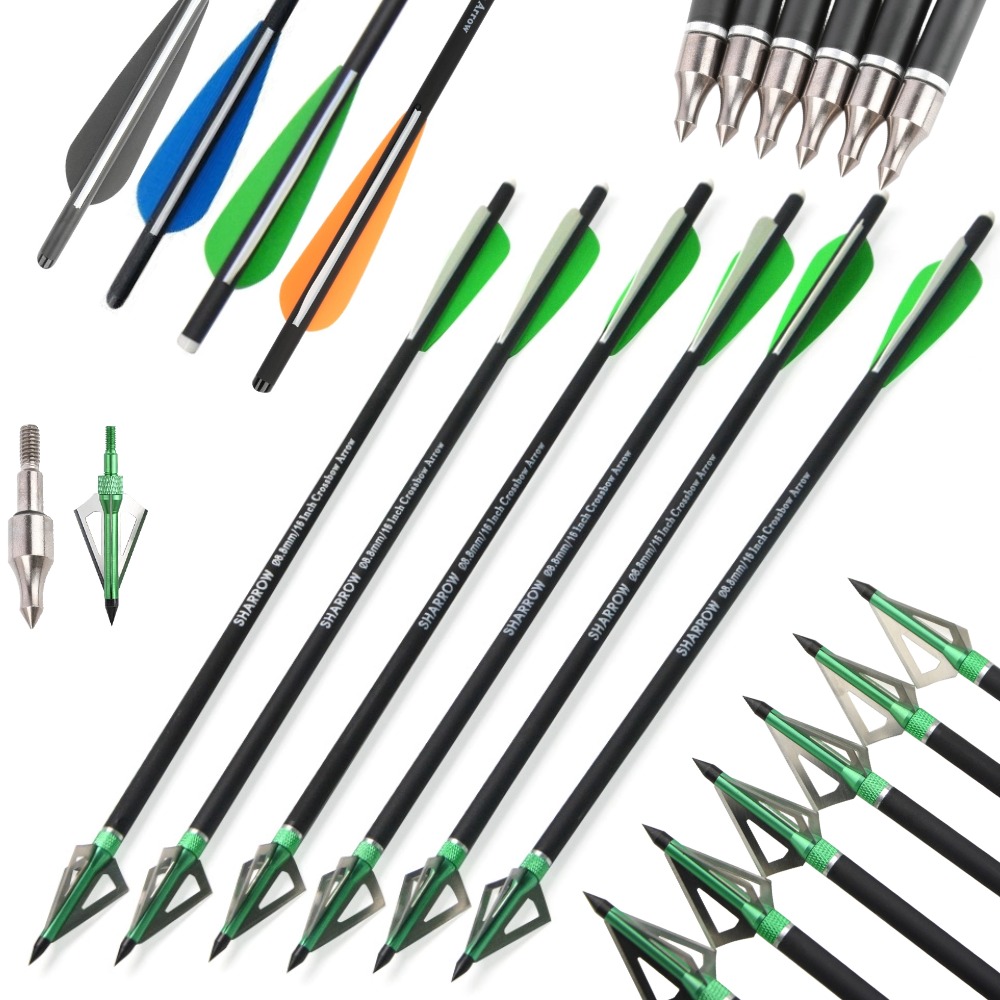 Crossbow Bolt Broadhead - سهام كربونية للقوس المائل مقاس 16/17/18/20/21/22