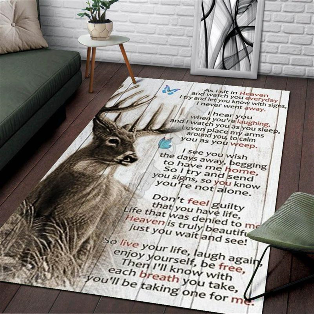 Hunting Outdoor Mat - سجادة بتصميم منطقة صيد الغزلان، مطبوعة