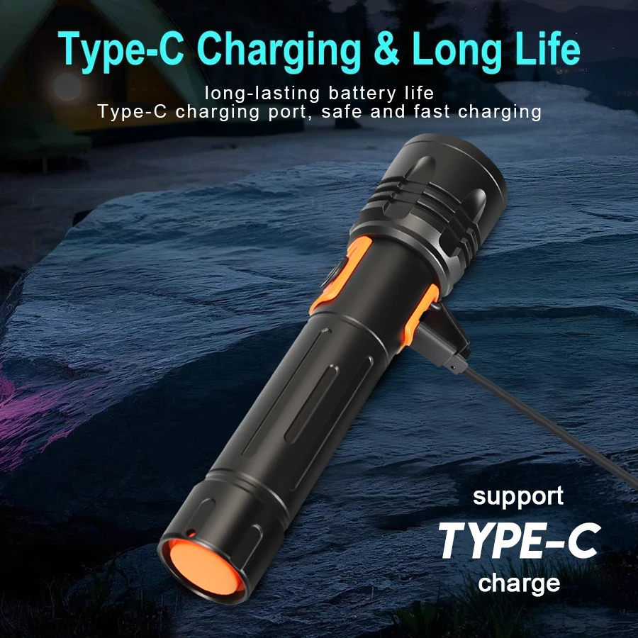 مصباح يدوي LED عالي الطاقة USB - مراجعة Tactical Flashlight Rechargeable وسعره