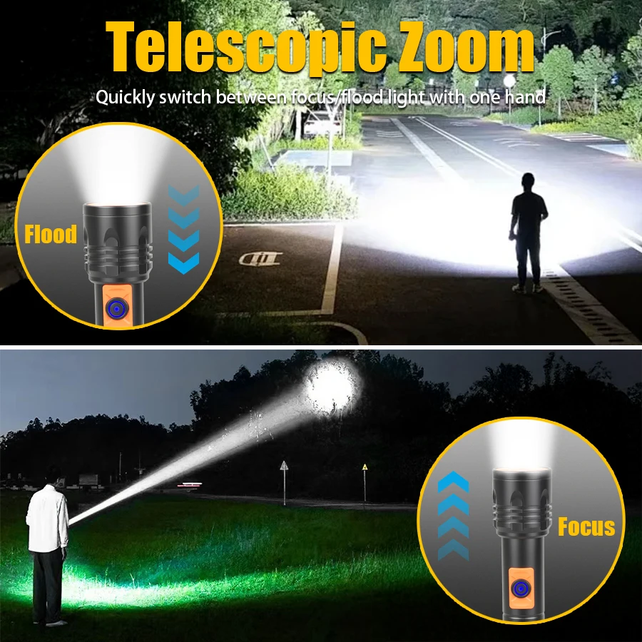 مصباح يدوي LED عالي الطاقة USB - مراجعة Tactical Flashlight Rechargeable وسعره