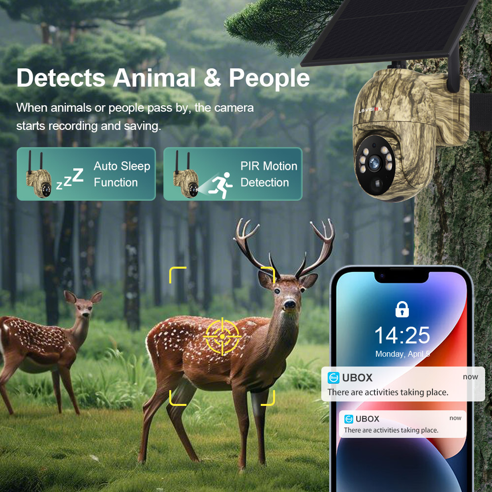 LS VISION-كاميرا أمان شمسية خا - مراجعة Outdoor Hunting Camera Wifi وسعره