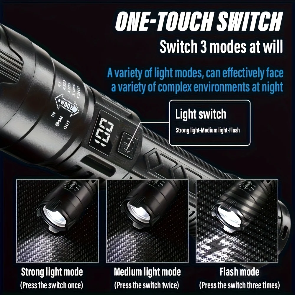 التكتيكية مصباح ليد جيب 2000LM - مراجعة Tactical Flashlight Rechargeable وسعره