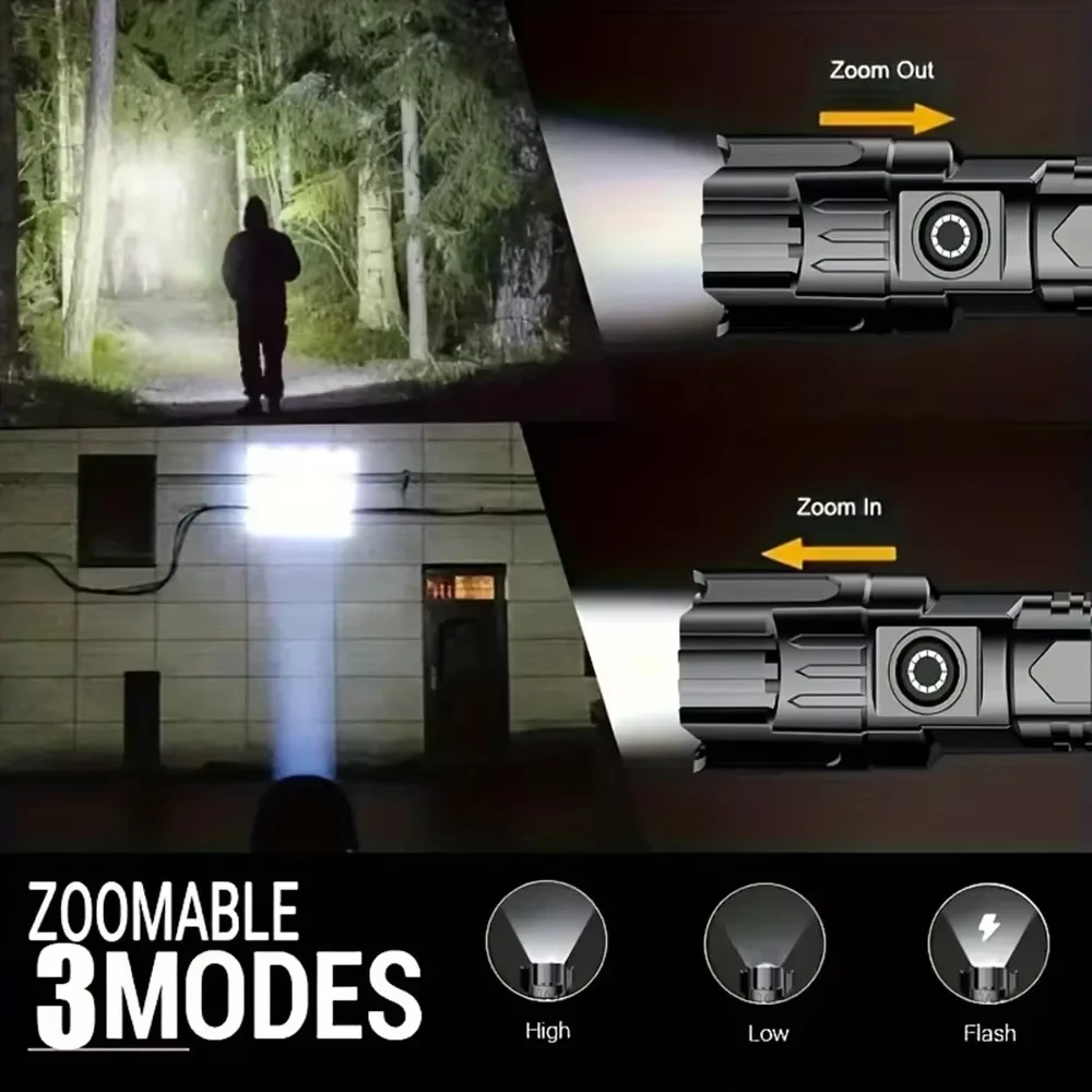 مصباح يدوي تكتيكي LED بقوة 200 - مراجعة Tactical Flashlight Rechargeable وسعره