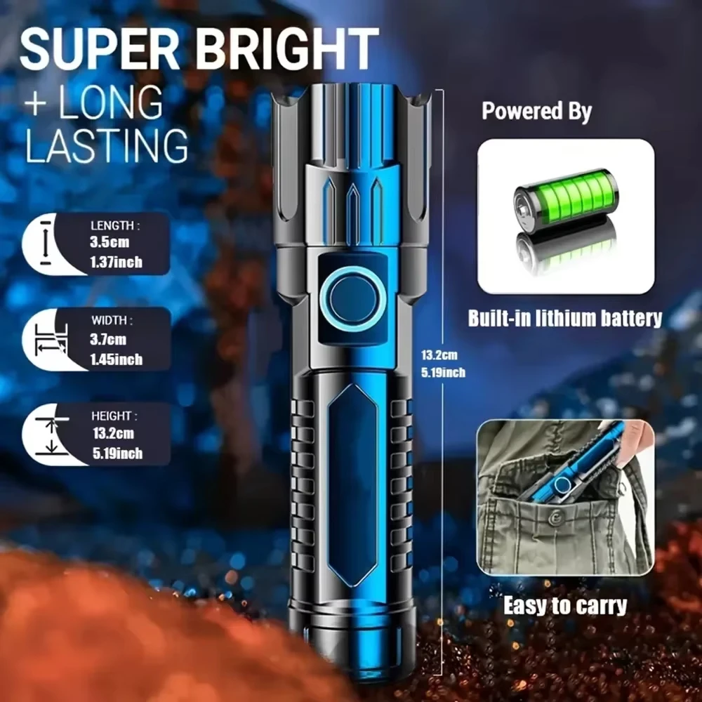 مصباح يدوي تكتيكي LED بقوة 200 - مراجعة Tactical Flashlight Rechargeable وسعره