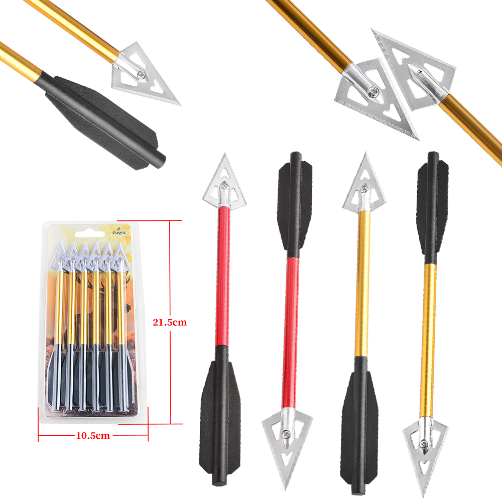 6/12 قطعة سهم قصير الألومنيوم  - مراجعة Crossbow Bolt Broadhead وسعره