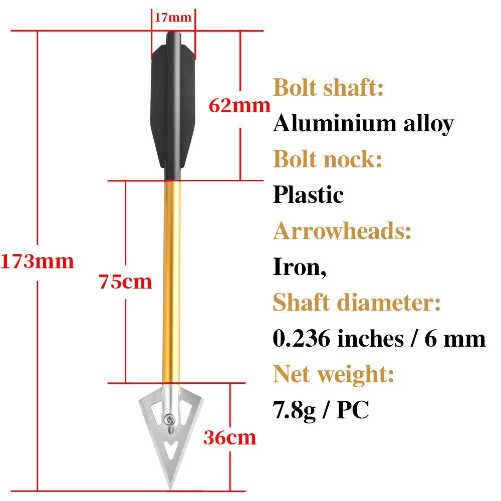 6/12 قطعة سهم قصير الألومنيوم  - مراجعة Crossbow Bolt Broadhead وسعره