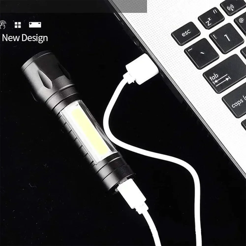 المحمولة COB + LED التخييم ضوء - مراجعة Tactical Flashlight Rechargeable وسعره