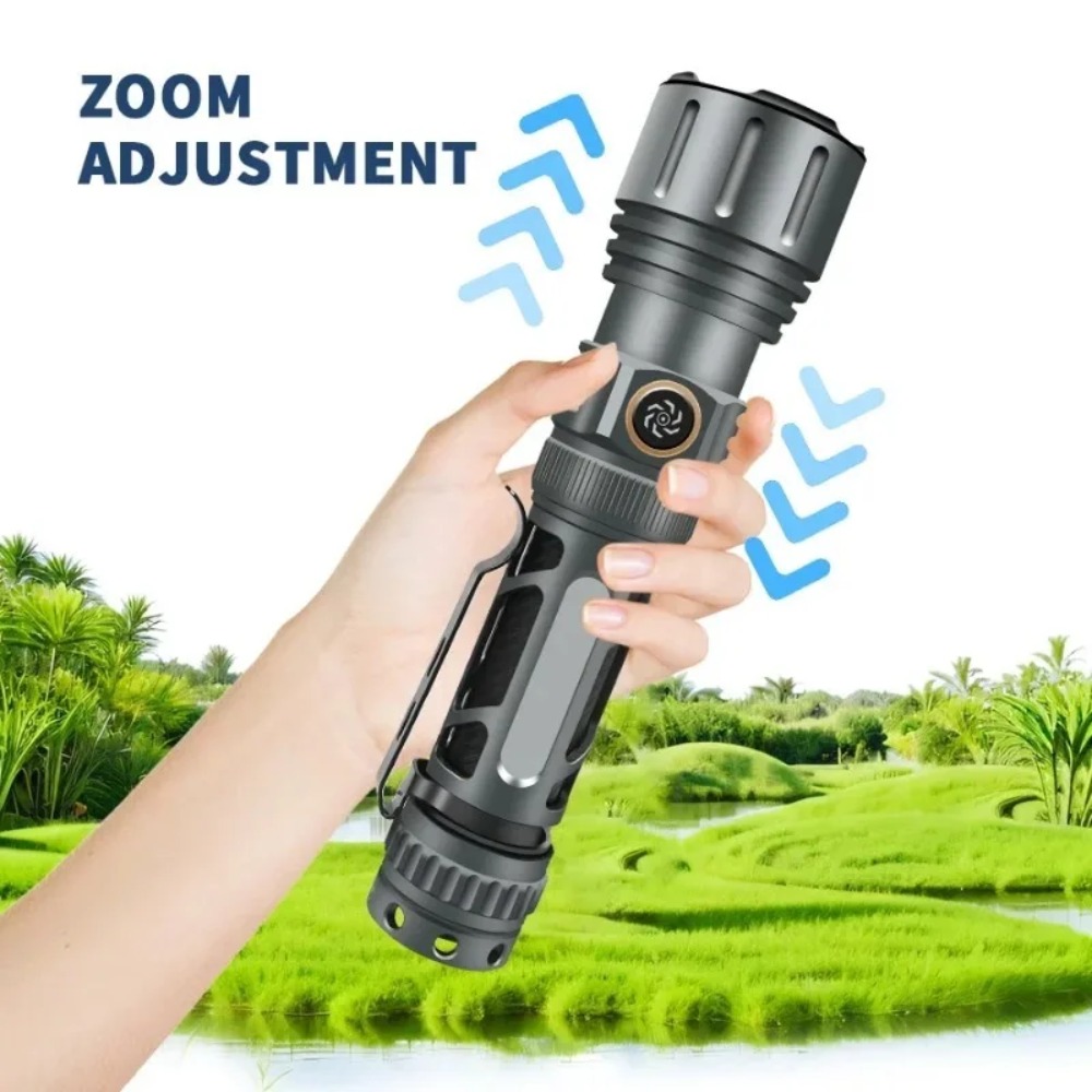 مصباح يدوي فائق السطوع محمول ق - مراجعة Tactical Flashlight Rechargeable وسعره