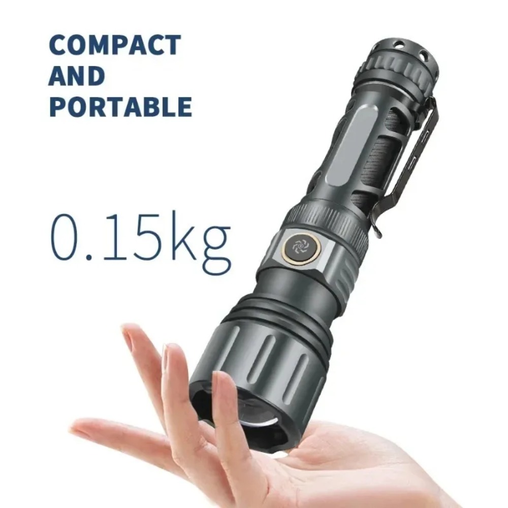 مصباح يدوي فائق السطوع محمول ق - مراجعة Tactical Flashlight Rechargeable وسعره