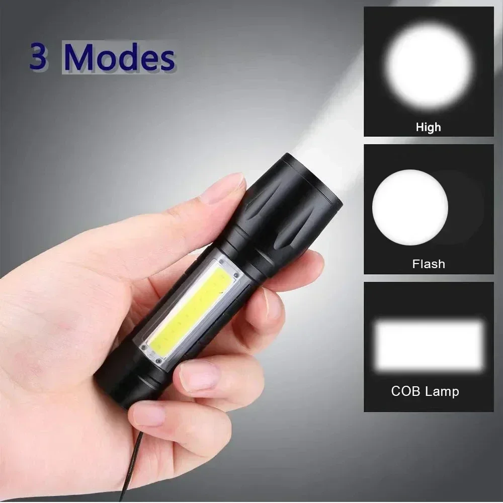 المحمولة COB + LED التخييم ضوء - مراجعة Tactical Flashlight Rechargeable وسعره