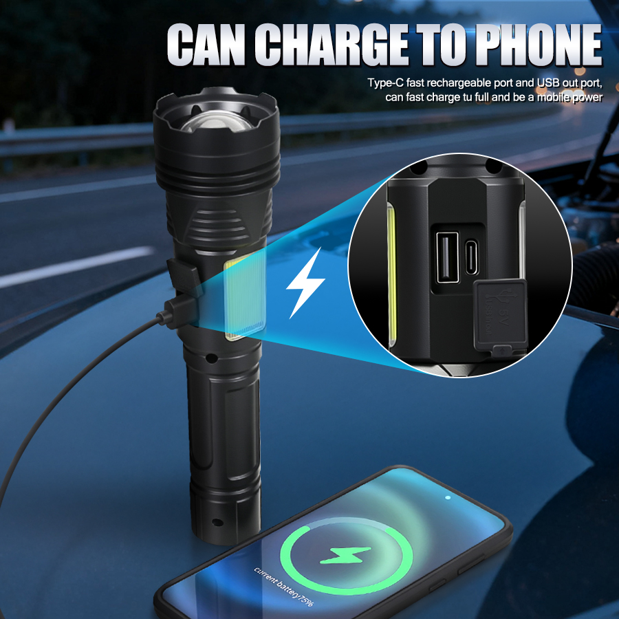 مصباح يدوي LED قوي قابل لإعادة - مراجعة Tactical Flashlight Rechargeable وسعره