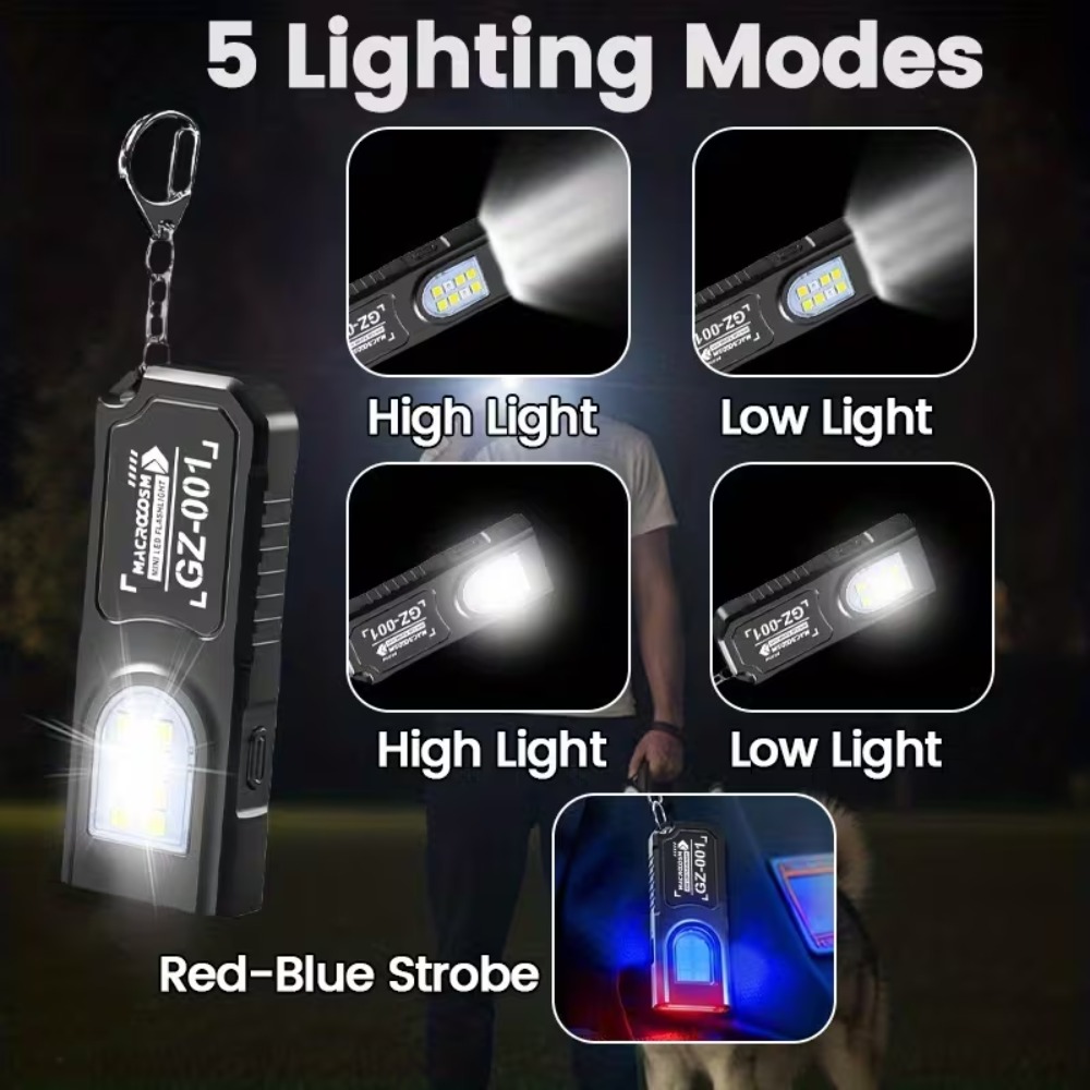 مصباح يدوي صغير COB LED بسلسلة - مراجعة Tactical Flashlight Rechargeable وسعره